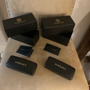 Versace Black and Gold boxes and empty glasses case